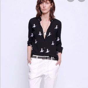 Zadig and Voltaire Ted Penguin Button Down Blouse